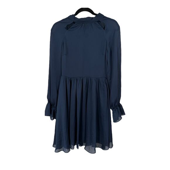 Ted Baker Dress Ryaa High Neck fit flare minidress blue size 1 (US 4) - Picture 2 of 8